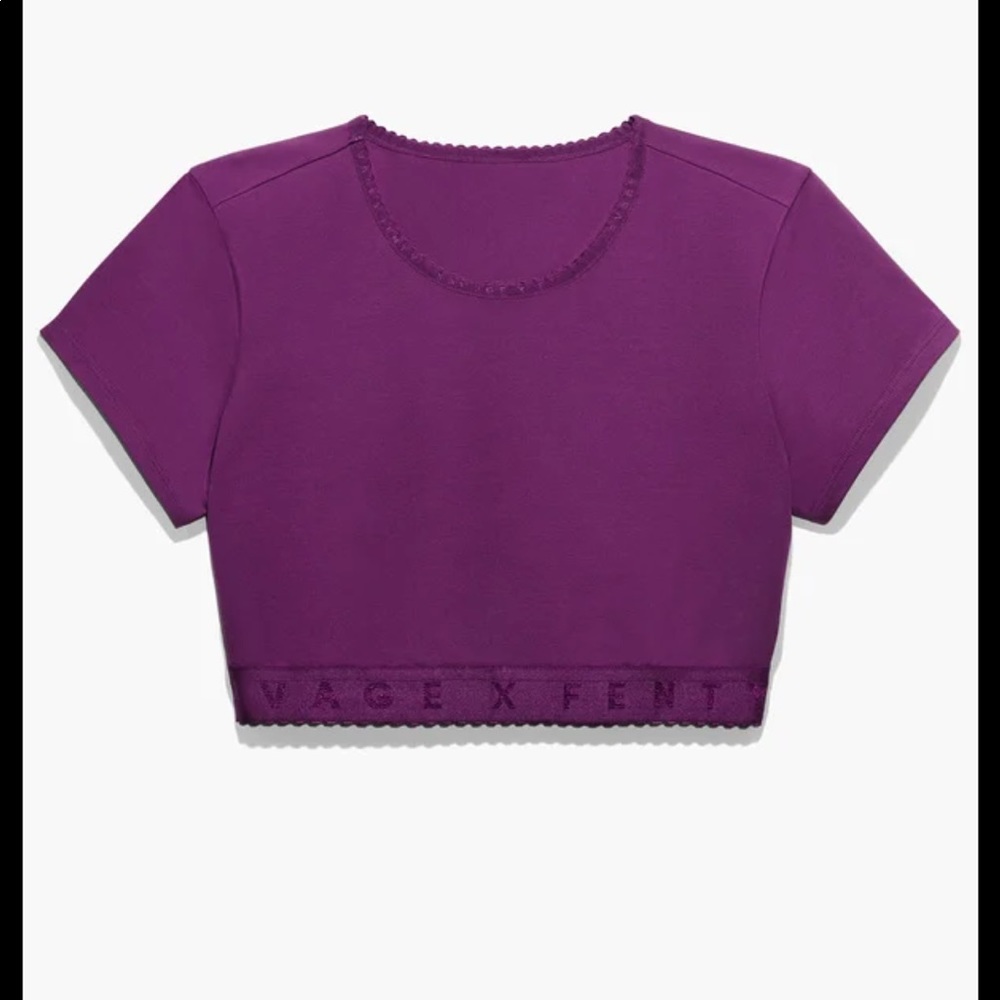 Savage X Cotton Jersey Crop Top - purple